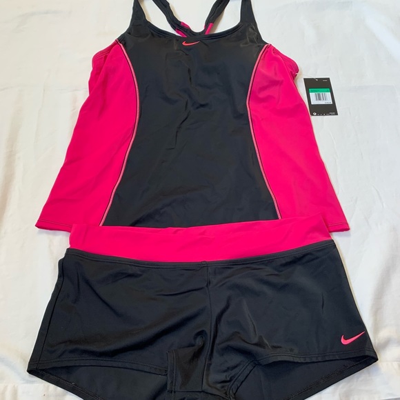 NIKE WOMENTANKINI RACERBACK SWIMSUIT BOY SHORTS - Picture 9 of 12